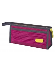 Brons Netted Pencilcase with Leather Logo Triangular