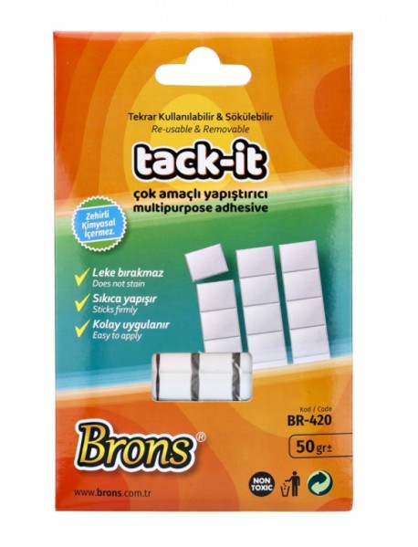 Brons Adhesive Tack White