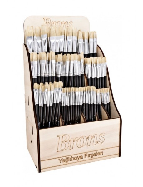 Brons Oil Brush Wooden Display Mix Stand 288pcs