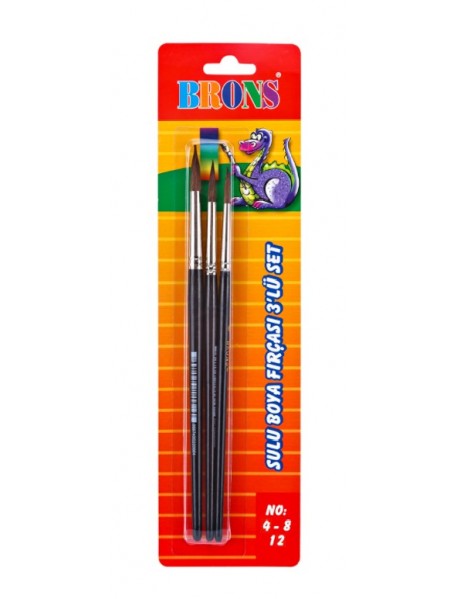 Brons Watercolor Brush Blister Set No:4-8-12