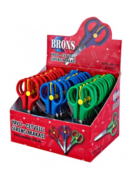 Brons Spring Scissors with Ruler