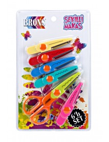 Brons Shaped Scissors Blister Sey by 6