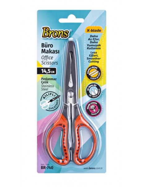 Brons X Balde Sheathed Scissors Blister Pack 14,5cm