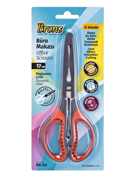 Brons X Balde Sheathed Scissors Blister Pack 17cm