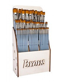 Brons Oil & Acrylic Flat Hair Professional Art Brush  Wooden Display Stand 168pcs