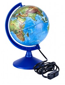 Brons Llluminated Earth Globe 20cm Diameter