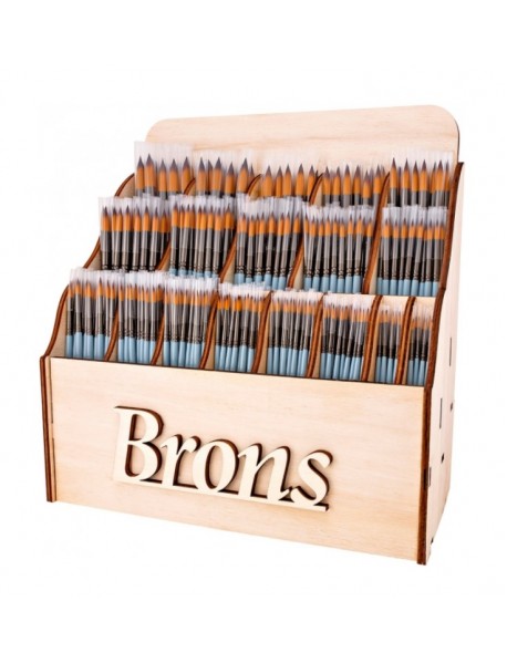 Brons Watercolor & Acrylic Professional Art Brush Mix Wooden Display Stand 432 pcs