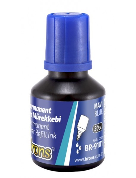 Brons Permanent Marker Refill Ink 30cc Blue