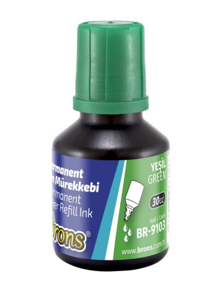 Brons Permanent Marker Refill Ink 30cc Green