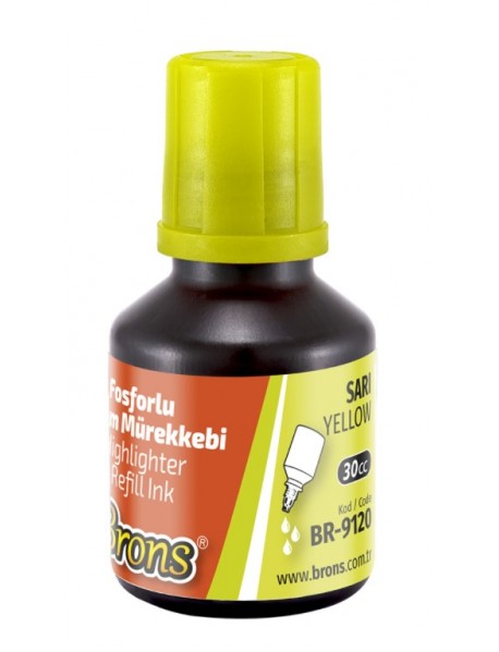 Brons Highlighter Refill Ink 30cc Yellow