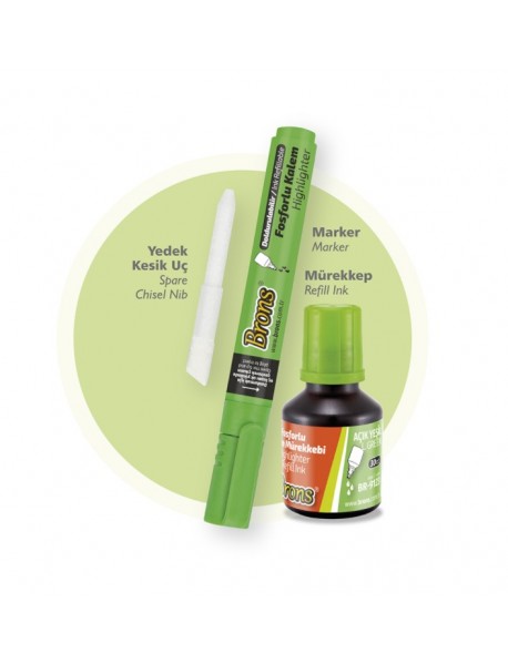 HIGHLIGHTER & INK SET LIGHT GREEN