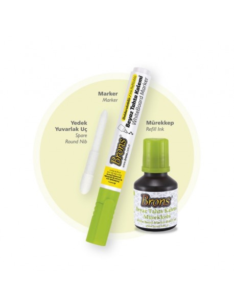 WHITE BOARD MARKER & INK SET LIGHT GREEN