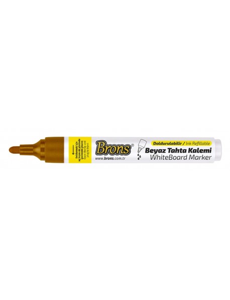 Brons White Board Refillable Marker Brown Round Nib