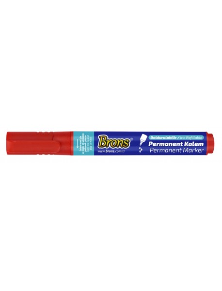 Brons Permanent Refillable Marker Red Round Nib