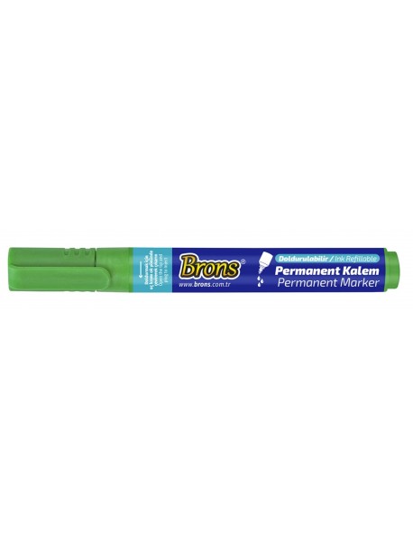 Brons Permanent Refillable Marker Green Round Nib