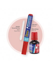 PERMANENT MARKER & INK SET RED