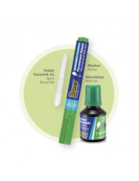 PERMANENT MARKER & INK SET GREEN