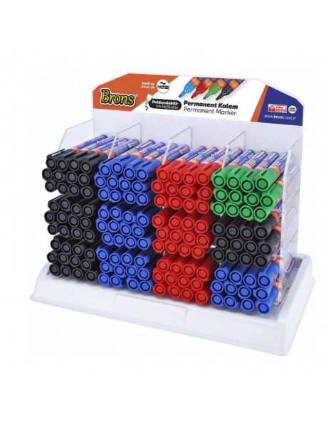 Brons Permanent Refillable Marker Chisel Nib Display Stand 480pcs