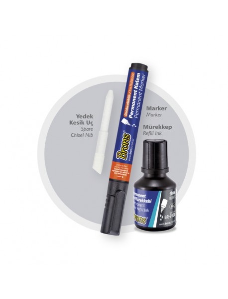 PERMANENT MARKER & INK SET BLACK