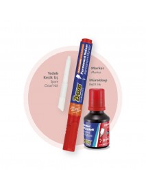 PERMANENT MARKER & INK SET RED