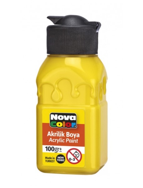 Nova Color Acrylic Paint Soft Patterned Bottle 100g Yellow