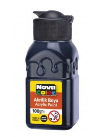 Nova Color Acrylic Paint Soft Patterned Bottle 100g Black