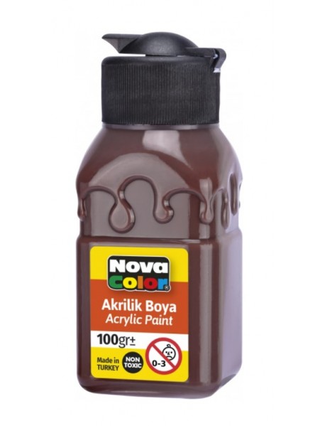 Nova Color Acrylic Paint Soft Patterned Bottle 100g Brown