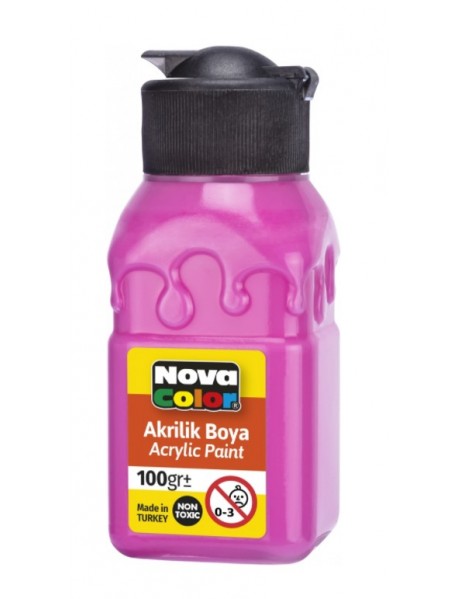 Nova Color Acrylic Paint Soft Patterned Bottle 100g Pink