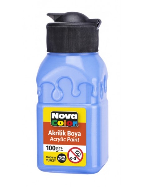 Nova Color Acrylic Paint Soft Patterned Bottle 100g Light Blue