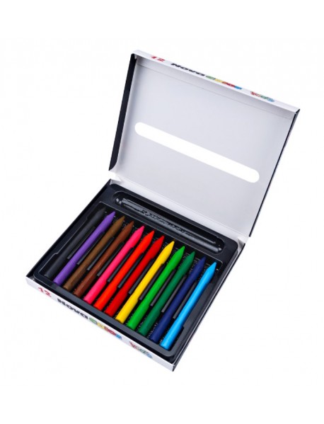 Nova Color Crayon 12 Colors Long Trimax Large