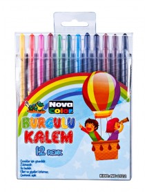 Nova Color Retractable Crayon 12 Colors