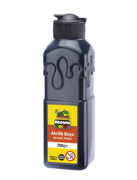 Nova Color Acrylic Paint Soft Patterned Bottle 250g Black