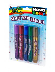 Nova Color Glitter Adhesive 10,5ml Blister Set 5 Colors