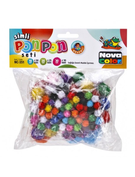 Nova Color Metallic Colored Ponpon Set