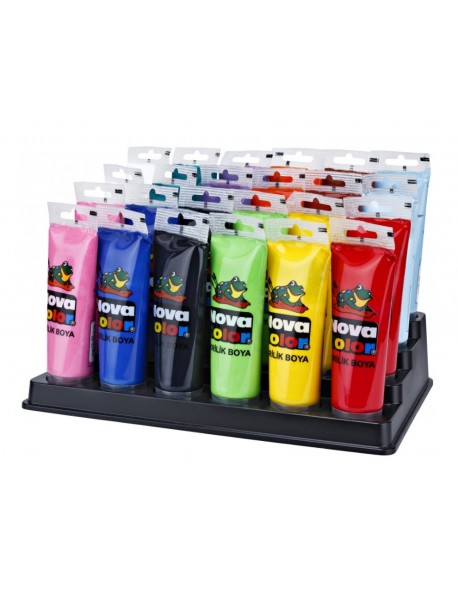 Nova Color Acrylic Paint Plastic Tube 75ml Stand 24pcs