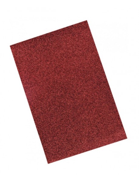 Nova Color Eva 50x70cm Glitter Self-Adhesive Set by 5 Red