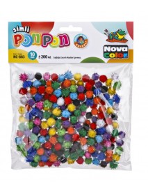 Nova Color Glitter Ponpon 10mm 200pcs