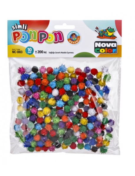 Nova Color Glitter Ponpon 10mm 200pcs