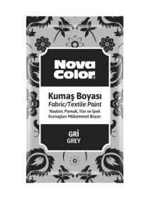 Nova Color Fabric/Textile Paint 12gr Powder Grey