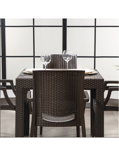 RATTAN BROWN TABLE 