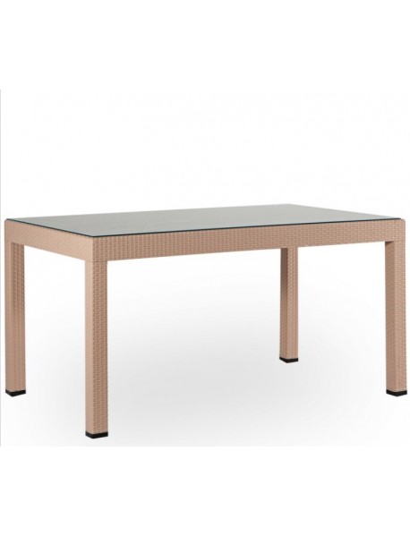 RATTAN RECTANGULAR TABLE CAPPUCINO