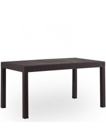 RATTAN RECTANGULAR TABLE BROWN