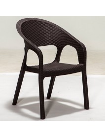 RATTAN CHAIR WITH ARM BROWN