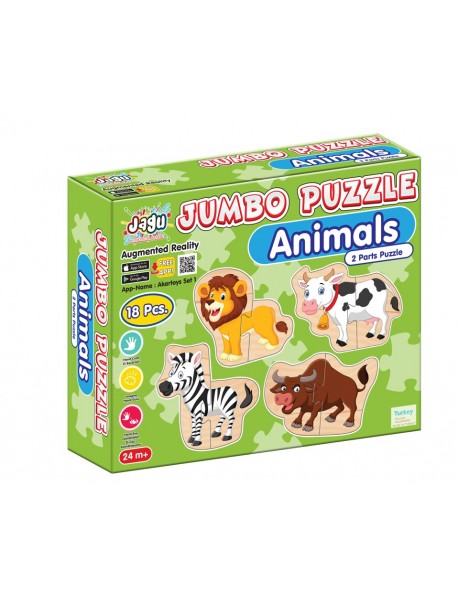 JAGU 2 PCS PUZZLE JUMBO PUZZLE   ANIMALS 
18 PCS