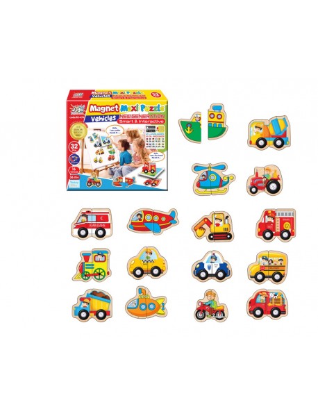 JAGU 2 PCS PUZZLE MAGNET VEHICLES 
32 PCS