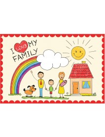 MINI CARPET I LOVE FAMILY 50*75 CM