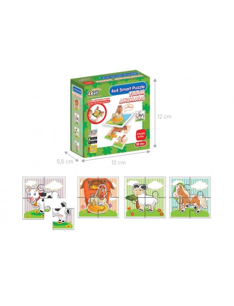 JAGU MINI 4 PUZZLE FARM ANIMALS