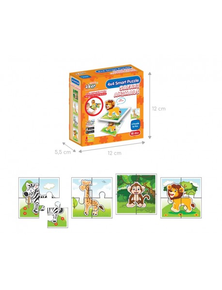 JAGU MINI 4 PUZZLE SAFARI ANIMALS