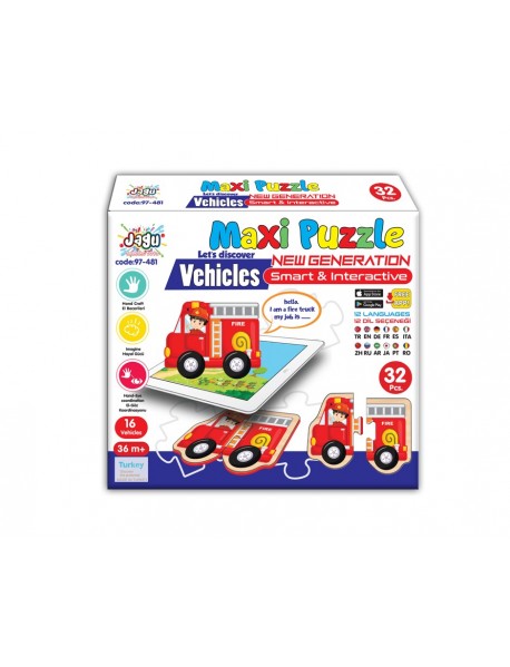 EVA JAGU  TALKING TOY MAXI PUZZLE VEHICLES 32 PCS