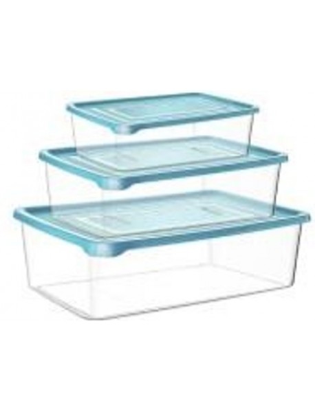 3 Pcs. Rectangle Storage Container Set (750 ml+1600 ml+3000 ml)